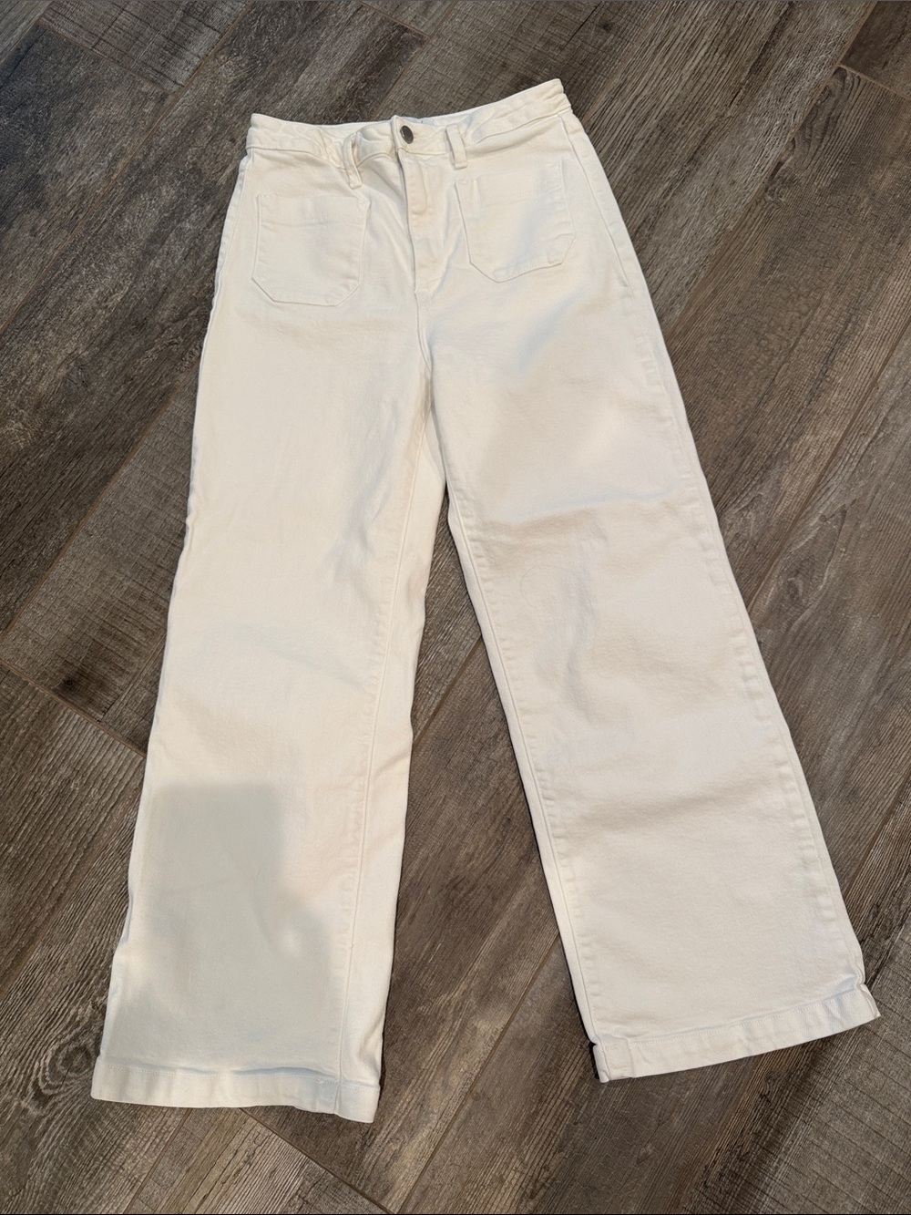 Just Black Denim Wide Leg Women's Jeans in White size 28